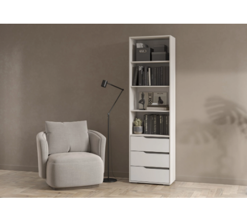 Стеллаж Алиса СТЛ-600 белый/белый гладкий