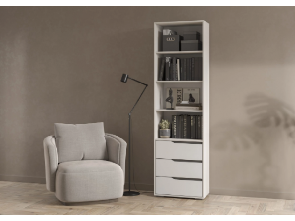 Стеллаж Алиса СТЛ-600 белый/белый гладкий