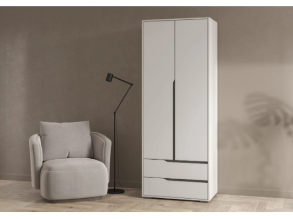 Шкаф Алиса ШК2Я-800 белый/белый гладкий