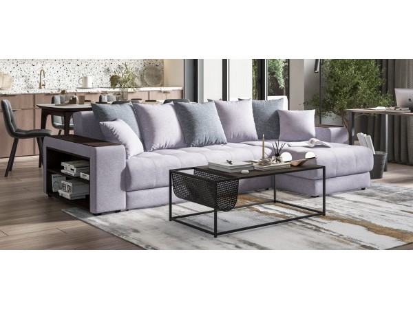 Дубай У 3.0 рогожка  Malmo платина, рогожка Vento серый