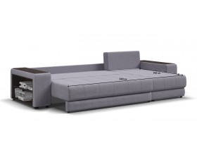 Дубай угловой диван Рогожка Мальмо платина, Рогожка Венто серый