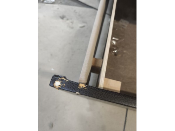 Уценка!!!!30/002 Кресло-кровать Шарк (кордрой бежевый, экокожа коричневая) БЕЗ НАКЛАДОК