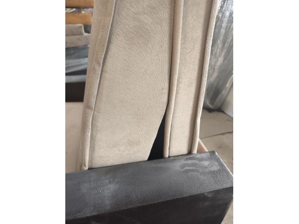 Уценка!!!!30/002 Кресло-кровать Шарк (кордрой бежевый, экокожа коричневая) БЕЗ НАКЛАДОК