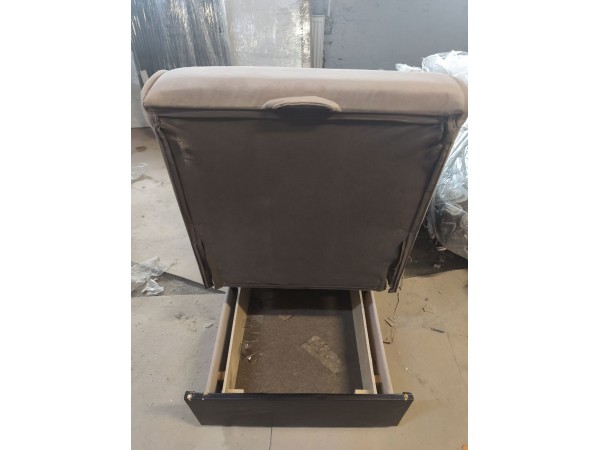 Уценка!!!!30/002 Кресло-кровать Шарк (кордрой бежевый, экокожа коричневая) БЕЗ НАКЛАДОК