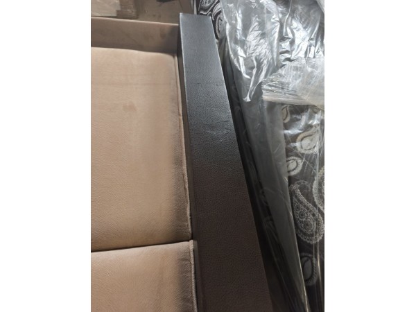 Уценка!!!!30/002 Кресло-кровать Шарк (кордрой бежевый, экокожа коричневая) БЕЗ НАКЛАДОК