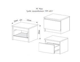 МС Мори Тумба прикроватная ТПМ 400.1 Сатин