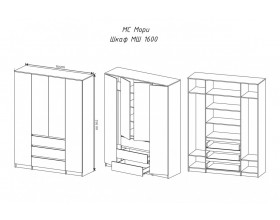 МС Мори Шкаф МШ 1600 Сатин