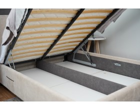 Мягкая кровать Венеция Рогожка Бежевый 