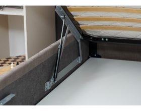 Мягкая кровать Венеция Рогожка Мокко