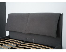 Мягкая кровать Венеция Велюр Серый Софт