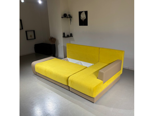 Диван  Угол Олимп-1 желтый teddy 16