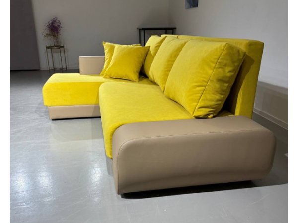 Диван  Угол Олимп-1 желтый teddy 16