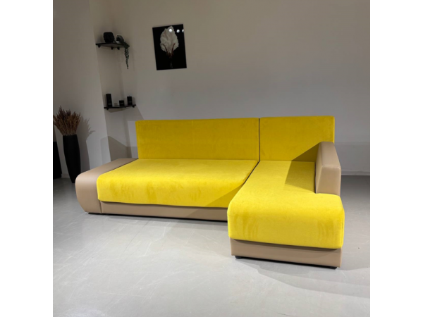 Диван  Угол Олимп-1 желтый teddy 16