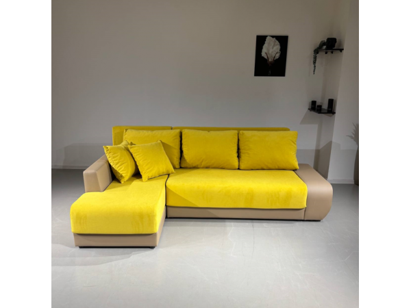 Диван  Угол Олимп-1 желтый teddy 16
