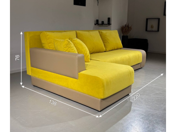 Диван  Угол Олимп-1 желтый teddy 16