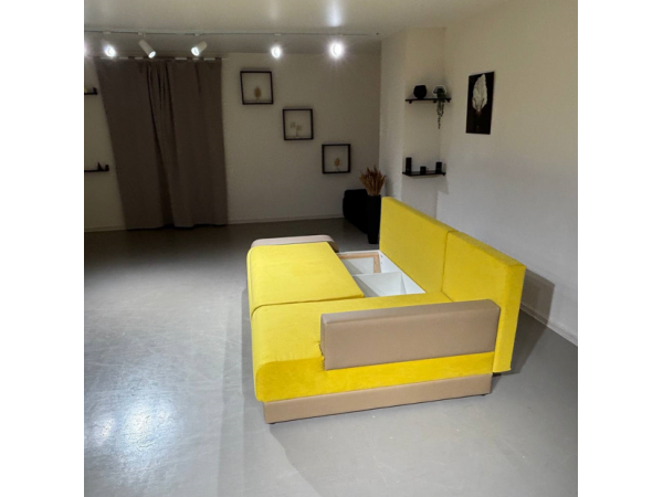 Диван  Угол Олимп-1 желтый teddy 16