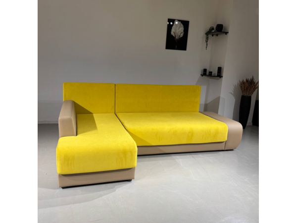 Диван  Угол Олимп-1 желтый teddy 16