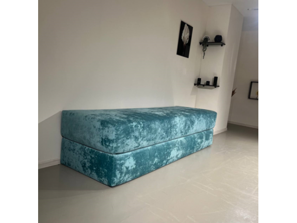 Диван Нельсон бескаркасный плюш лагуна ,подушки плюш розовый