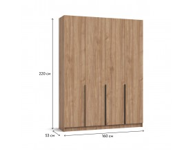 Рим 160 шкаф распашной 4Д+ящики 01 Орех Селект