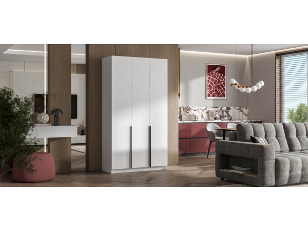 Босс Стандарт 120*220 шкаф распашной 3Д + ящики Белый