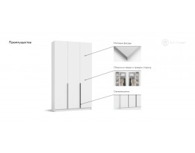 Босс Стандарт 120*220 шкаф распашной 3Д 01 Белый