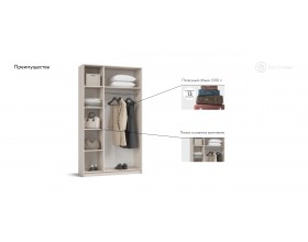 Босс Стандарт 120*220 шкаф распашной 3Д 01 Кашемир