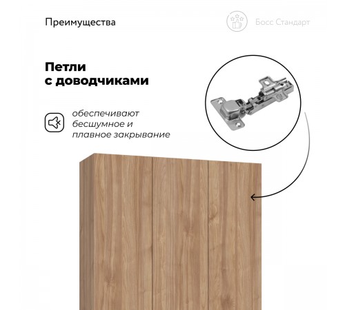 Босс Стандарт 120*220 шкаф распашной 3Д Орех Селект Босс Стандарт 120*220 шкаф распашной 3Д Орех Селект