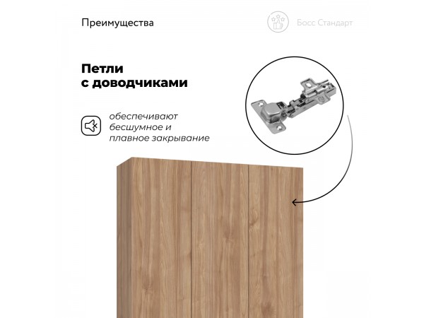 Босс Стандарт 120*220 шкаф распашной 3Д Орех Селект