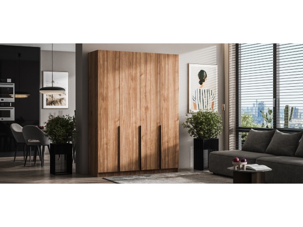 Босс Стандарт 160*220 шкаф распашной 4Д + ящики Орех Селект