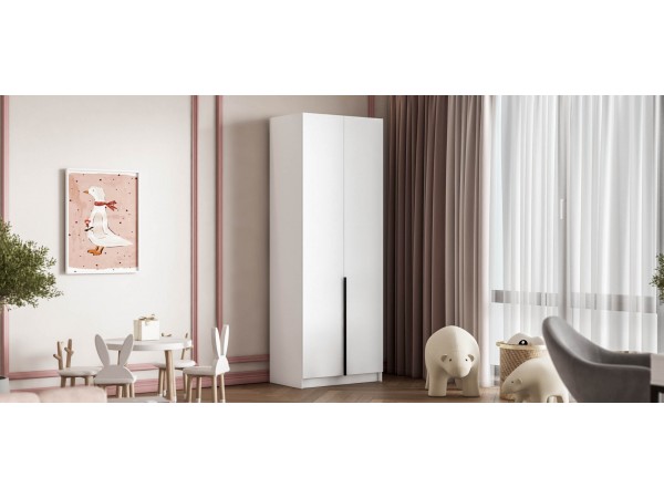 Босс Стандарт 80*220 шкаф распашной 2Д + ящики Белый