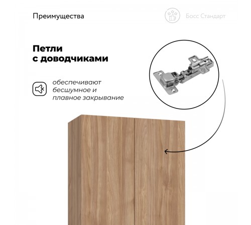 Босс Стандарт 80*220 шкаф распашной 3Д + ящики Орех Селект Босс Стандарт 80*220 шкаф распашной 3Д + ящики Орех Селект