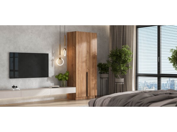 Босс Стандарт 90*220 шкаф распашной 2Д Орех Селект