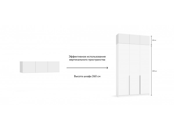 Антресоль 135 3Д Белый
