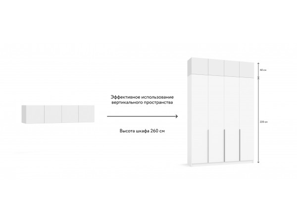 Антресоль 160 4Д Белый