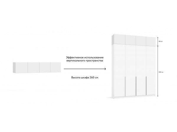 Антресоль 180 4Д Белый