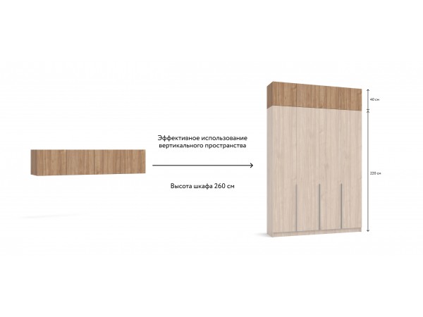 Антресоль 180 4Д Орех Селект