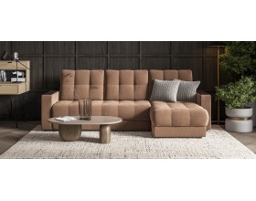 Босс Классик угловой диван Велюр Монолит мокко