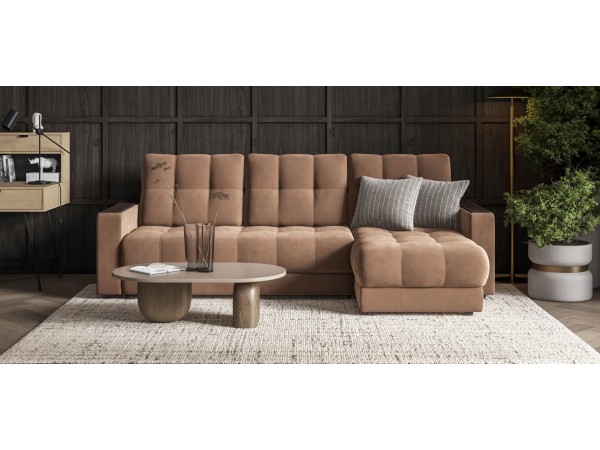 Угловой диван BOSS 3.0 Classic XL велюр Monolit мокко