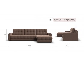 Босс Макс угловой диван Велюр Монолит мокко