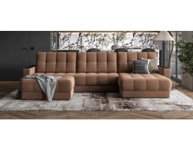 Босс Макс угловой диван Велюр Монолит мокко