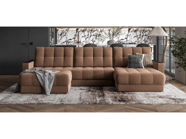 Угловой диван BOSS 3.0 MAX велюр Monolit мокко