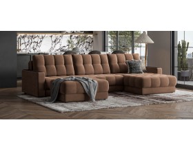 Босс Макс угловой диван Велюр Монолит мокко