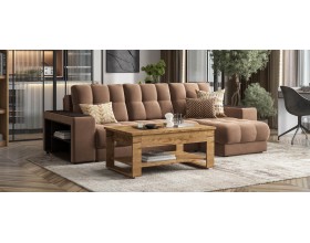 Босс ХЛ угловой диван Велюр Монолит мокко