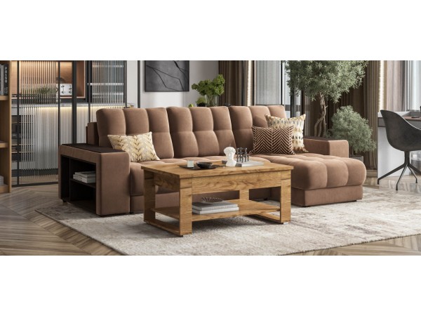 Угловой диван BOSS 3.0 XL велюр Monolit мокко