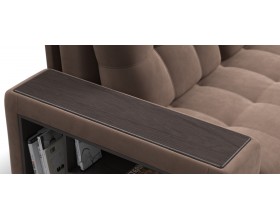 Босс ХЛ угловой диван Велюр Монолит мокко