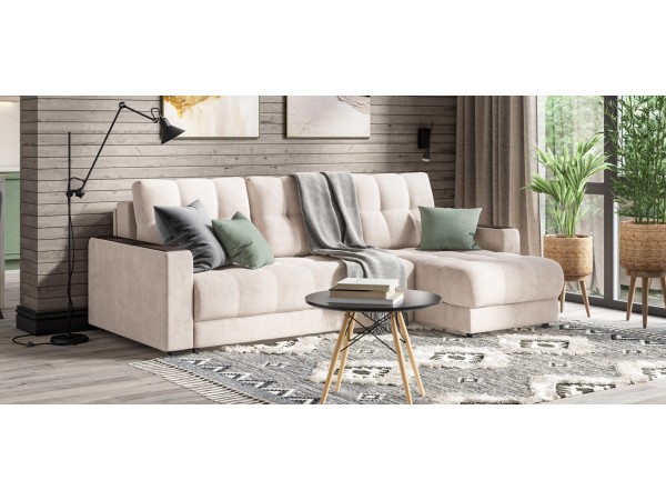 Угловой диван BOSS 3.0 Classic XL велюр Monolit латте