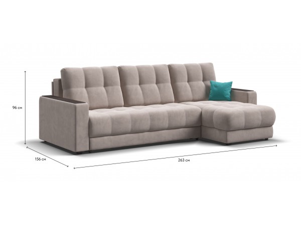 Угловой диван BOSS 3.0 Classic XL велюр Monolit латте