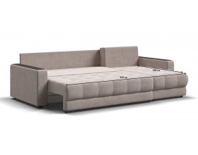 Босс Классик угловой диван Велюр Монолит латте