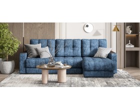 Босс Классик угловой диван Велюр Роял синий