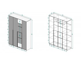 Шкаф Берген ПРО ШК-1600 серый графит
